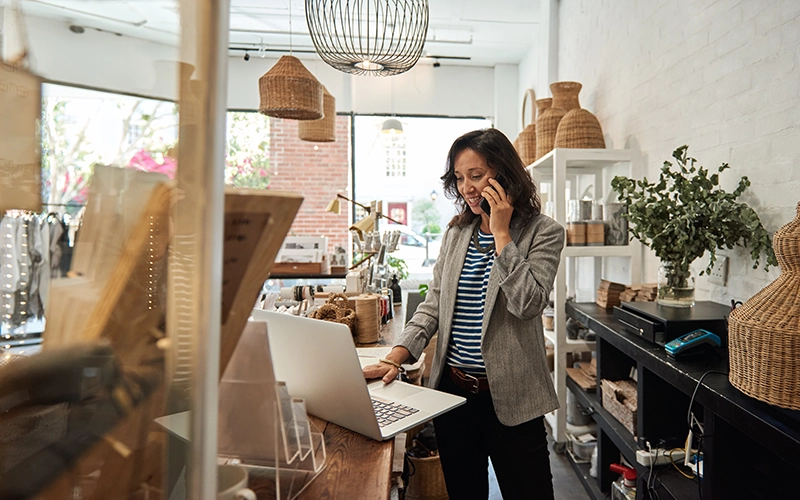 business woman on laptop